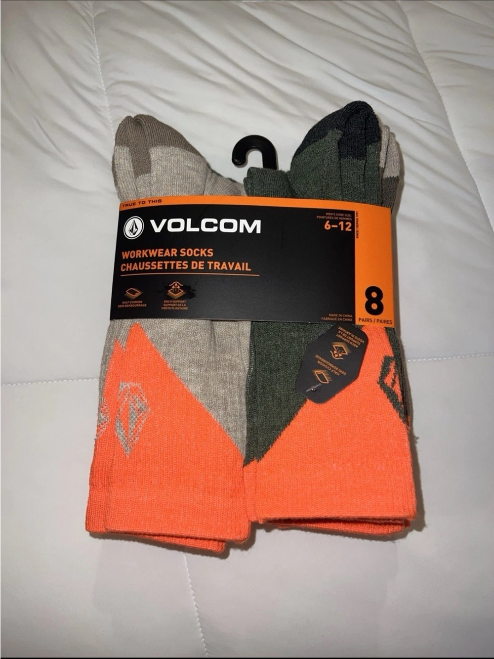Volcom Workwear socks 8 Pairs 6-12